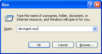 Run devmgmt.msc