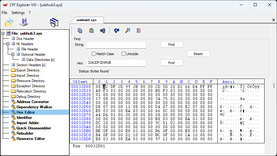 Replace x64 usbhub3.sys security cookie