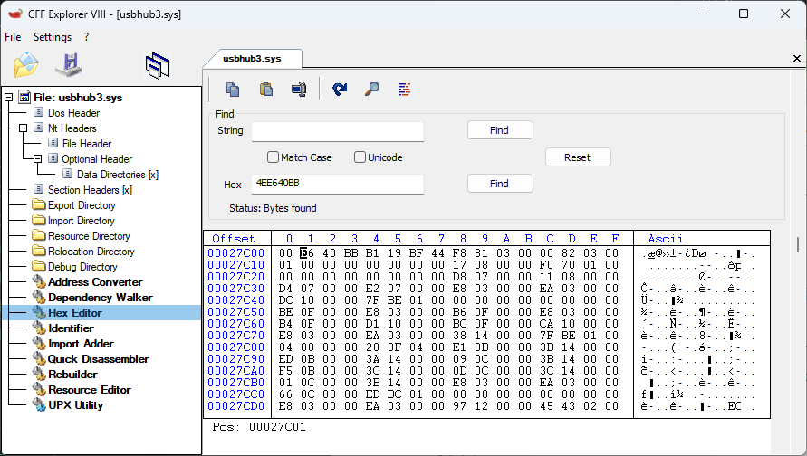 Replace x86 usbhub3.sys security cookie